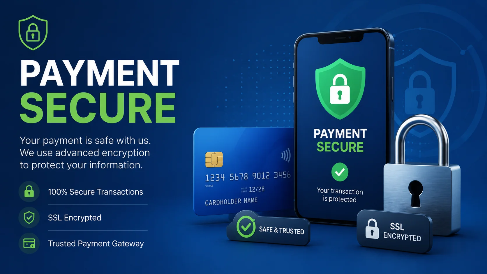 Secure payments with encrypted transactions and a trusted payment gateway
